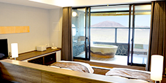 Guest room with a terraced open-air bath (two different types): 4th floor